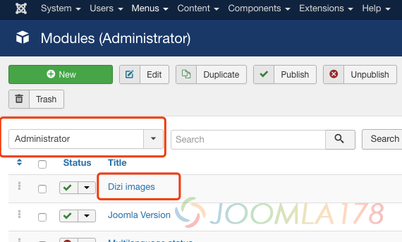 dizi module admin