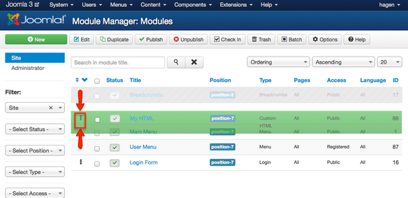 Sorting of modules